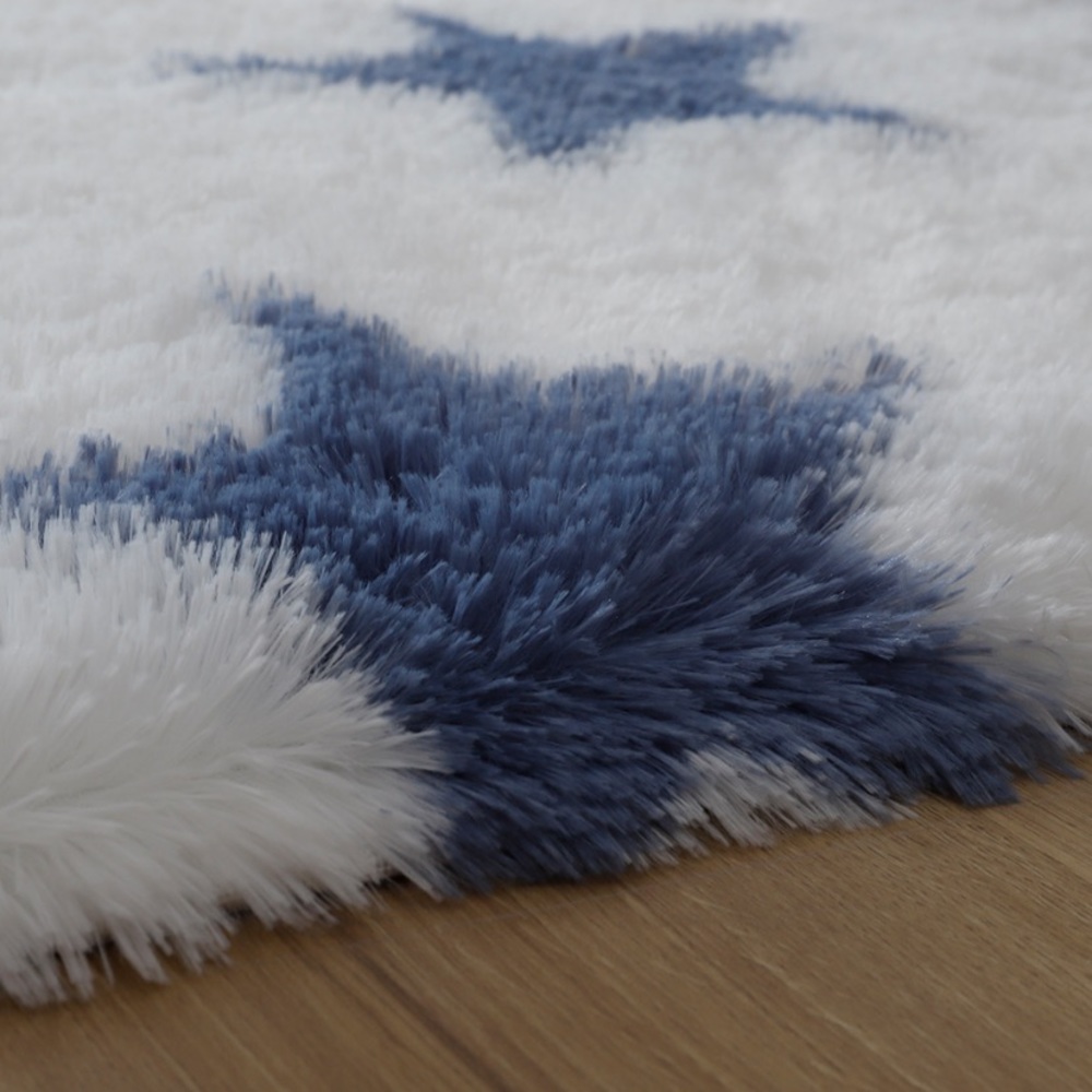 NEW! “Seeing Stars” Fuzzy Shag Faux Fur Area Rug - Picture 6 of 9